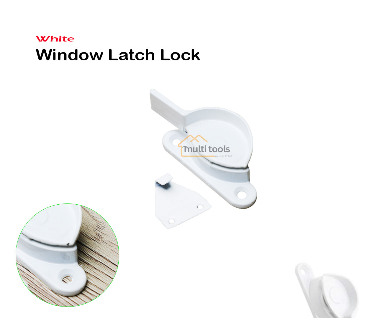Aluminium Window Latch Lock (White)